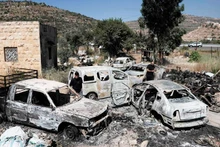 Hiện trường vụ không kích khiến ba người Palestine chết ở Bờ tây.