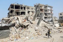 Cơ sở hạ tầng tại Gaza bị tàn phá nghiêm trọng. (Ảnh Tân Hoa xã)