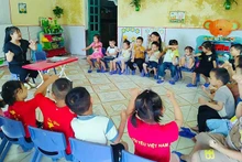 Học sinh Trường mầm non xã An Thịnh, huyện Văn Yên (Yên Bái) trong giờ học.