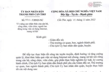 Văn bản của Chủ tịch UBND TP Cần Thơ chỉ đạo cán bộ, công viên chức nâng cao nhận thức về sử dụng mạng xã hội.