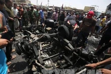 Hiện trường vụ đánh bom xe ở Sadr City, Iraq. (Ảnh tư liệu - minh họa: AFP/TTXVN)