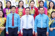 Chủ tịch nước Võ Văn Thưởng và các đại biểu. (Ảnh: TTXVN