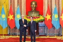Chủ tịch nước Võ Văn Thưởng chủ trì Lễ đón chính thức Tổng thống Cộng hòa Kazakhstan Kassym-Jomart Tokayev.