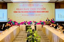 Quang cảnh Hội nghị giao ban trực tuyến công tác phi chính phủ nước ngoài năm 2022.