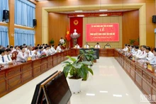 Quang cảnh lễ trao quyết định cán bộ.