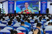 Quang cảnh lễ khởi công, khánh thành 80 công trình trên địa bàn toàn quốc tại điểm cầu Thanh Hóa.