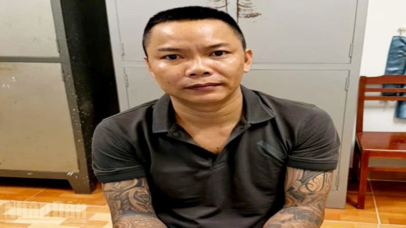 Bị can Phạm Ngọc Triều tại Cơ quan Cảnh sát điều tra Công an tỉnh An Giang. (Ảnh: Cổng thông tin điện tử Công an tỉnh An Giang)