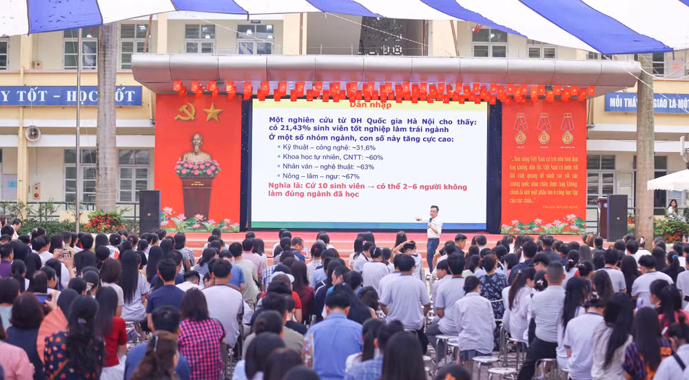 Quang cảnh Ngày hội Tư vấn hướng nghiệp. (Ảnh: THANH TÙNG)