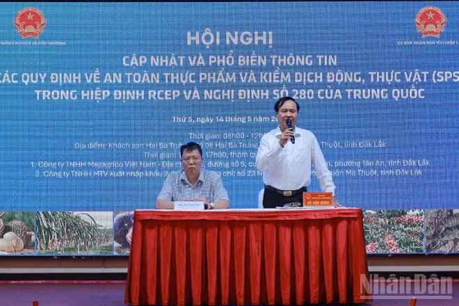 Hội nghị cập nhật các quy định về an toàn thực phẩm và kiểm dịch động, thực vật (SPS) trong Hiệp định Đối tác Kinh tế Toàn diện Khu vực (RCEP) và các yêu cầu mới của thị trường Trung Quốc đối với nông, lâm, thủy sản xuất khẩu.