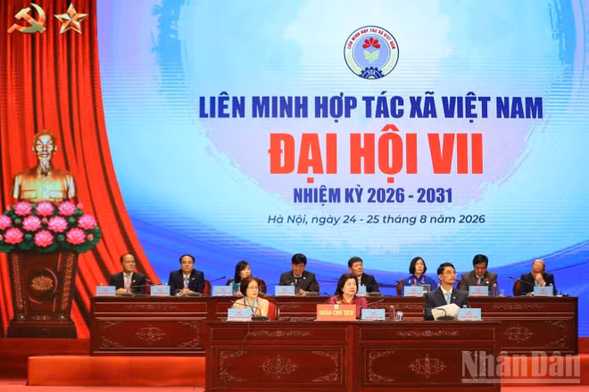 Sáng 25/8, Liên minh Hợp tác xã Việt Nam tổ chức phiên trọng thể Đại hội đại biểu toàn quốc lần thứ VII, nhiệm kỳ 2026-2031.