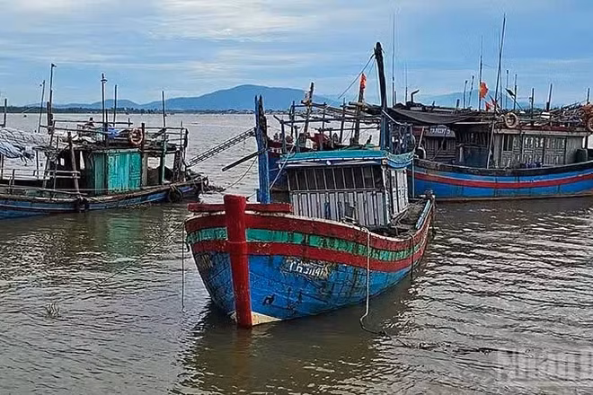 Phương tiện nghề cá cập bến ở xã Tiên Trang. (Ảnh: Mai Luận)