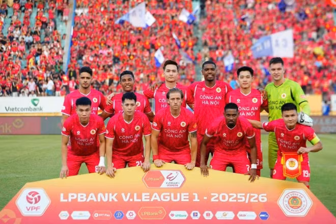 Ngôi vô địch V.League 1 - 2025/2026 đã mang tên Câu lạc bộ Công an Hà Nội. (Ảnh: Câu lạc bộ Công an Hà Nội)