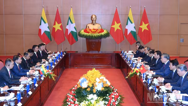 Tổng Bí thư, Chủ tịch nước Tô Lâm hội đàm với Tổng thống Myanmar Min Aung Hlaing, tại Hà Nội, ngày 5/9/2026. (Ảnh: ĐĂNG KHOA)