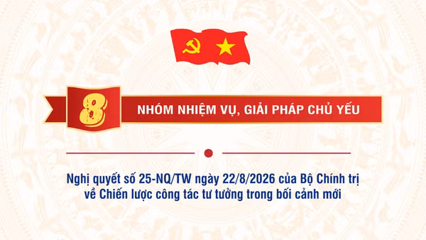 [Infographic] 8 nhóm nhiệm vụ, giải pháp chủ yếu trong Chiến lược công tác tư tưởng trong bối cảnh mới