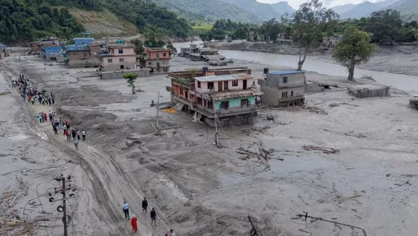 Khu vực Nuwakot, Nepal tan hoang sau trận lũ quét ngày 26/8/2027. (Ảnh: Tân Hoa Xã)