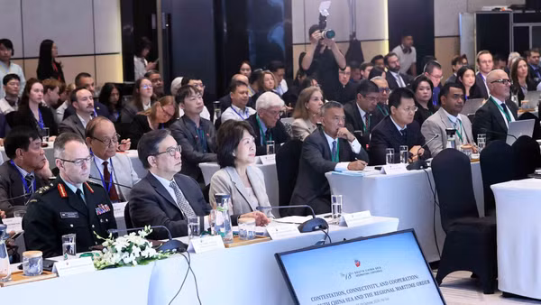 Các đại biểu tham dự Hội thảo khoa học quốc tế về Biển Đông lần thứ 18, tại Hà Nội, ngày 7/10/2026. (Ảnh: TTXVN)