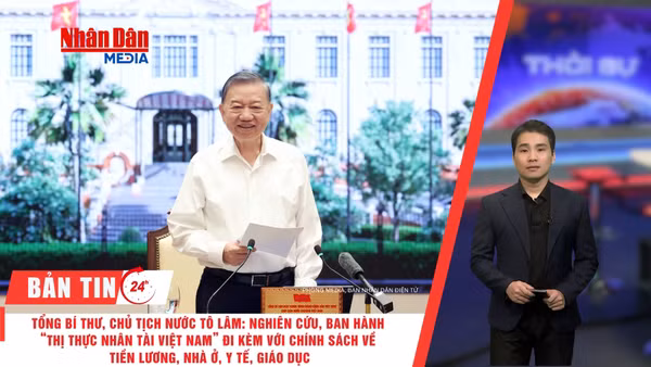 [Video] Thời sự 24h ngày 24/8/2026: Tổng Bí thư, Chủ tịch nước Tô Lâm: Nghiên cứu ban hành “Thị thực nhân tài Việt Nam” đi kèm với chính sách về tiền lương, nhà ở, y tế, giáo dục 