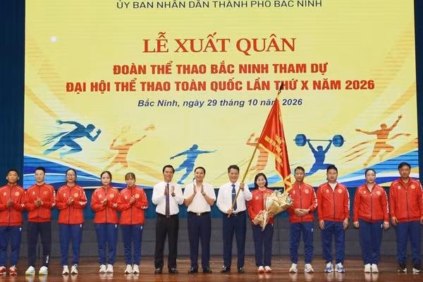 Đoàn Thể thao Bắc Ninh xuất quân tham dự Đại hội Thể thao toàn quốc lần thứ X, năm 2026. ( Ảnh: N.H)