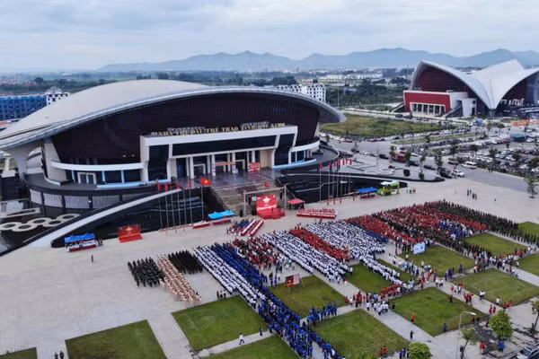 Nhà thi đấu thể thao thành phố Bắc Ninh, nơi tổ chức lễ phát động “Mỗi người dân lựa chọn ít nhất một môn thể thao phù hợp để tập luyện thường xuyên” năm 2026 của Bắc Ninh. (Ảnh: LG)