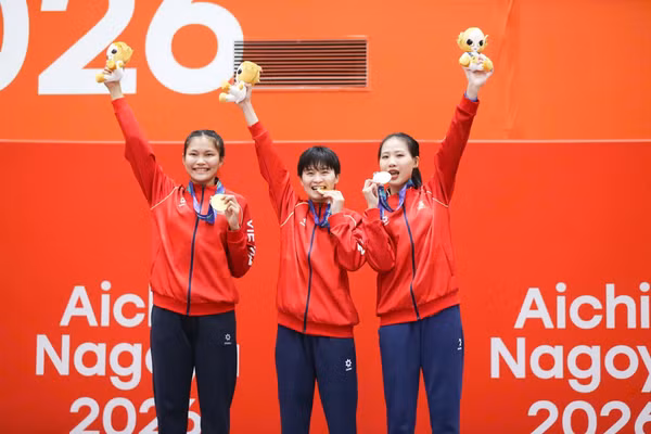 3 cô gái "Vàng" của thể thao Việt Nam. (Ảnh: Theanh28)
