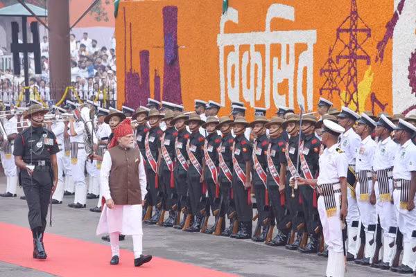 Thủ tướng Ấn Độ Narendra Modi chủ trì hoạt động mừng Quốc khánh Ấn Độ. Ảnh: Văn phòng Thủ tướng Ấn Độ.