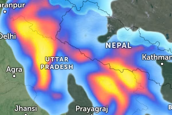 Ảnh vệ tinh cảnh báo sạt lở tại Ấn Độ và Nepal. 