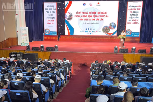 Quang cảnh Lễ mít-tinh và diễn tập liên ngành phòng, chống bệnh dại cấp quốc gia năm 2026, hưởng ứng Ngày Thế giới phòng, chống bệnh dại 28/9. (Ảnh: CÔNG LÝ)