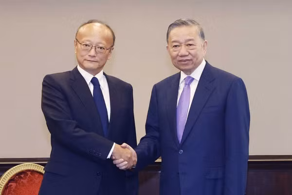 Tổng Bí thư, Chủ tịch nước Tô Lâm tiếp Chủ tịch Ngân hàng Phát triển châu Á (ADB), ông Masato Kanda. (Ảnh: TTXVN)
