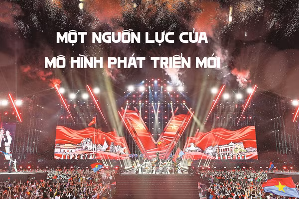 Chương trình nghệ thuật chính luận “Tổ Quốc Trong Tim” 2026 do Báo Nhân Dân tổ chức tại Thành phố Hồ Chí Minh. (Ảnh: THẾ ĐẠI)
