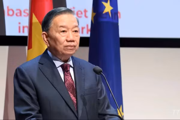 Tổng Bí thư, Chủ tịch nước Tô Lâm phát biểu khai mạc Diễn đàn Doanh nghiệp Việt Nam-Đan Mạch. (Ảnh: TTXVN) 