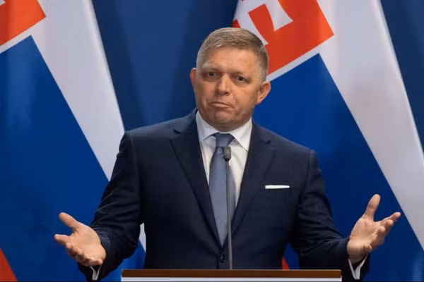 Tổng thống Slovakia Peter Pellegrini phát biểu trong một cuộc họp báo. Ảnh: THX/TTXVN