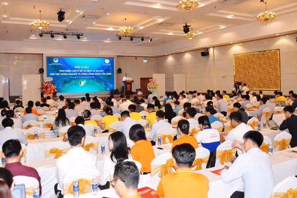 Hội thảo "Phát triển chữ ký số và dịch vụ tin cậy khu vực Đông Nam Bộ và Đồng bằng sông Cửu Long" tại thành phố Cần Thơ. (Ảnh: THẢO ANH)