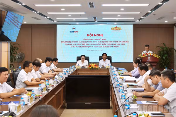 Đảng bộ Hội đồng Dân tộc của Quốc hội và Đảng bộ Tổng công ty Điện lực miền Bắc tổ chức Hội nghị tổng kết hoạt động phối hợp giai đoạn 2018-2026. (Ảnh: AN NGUYÊN)