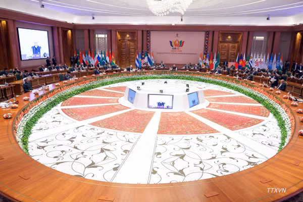 Các nhà lãnh đạo của khối đã nhất trí thông qua Tuyên bố New Delhi 2026 mà không có bất kỳ ý kiến nào phản đối. (Ảnh: TTXVN)