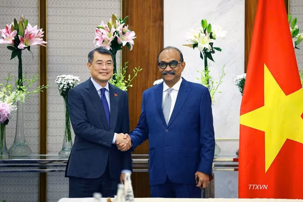 Thủ tướng Lê Minh Hưng tiếp ông Grandhi Mallikarjuna Rao, Chủ tịch Tập đoàn GMR của Ấn Độ. (Ảnh: TTXVN)