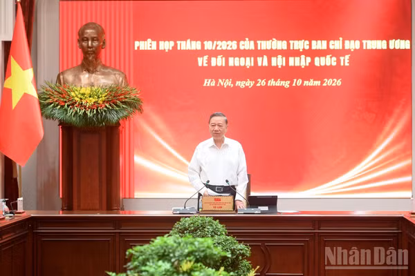 Tổng Bí thư, Chủ tịch nước Tô Lâm chủ trì Phiên họp tháng 10/2026 của Thường trực Ban Chỉ đạo Trung ương về đối ngoại và hội nhập quốc tế. (Ảnh: ĐĂNG KHOA)