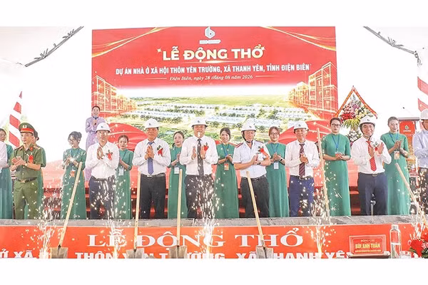 Lễ động thổ dự án xây dựng nhà ở xã hội tại thôn Yên Trường, xã Thanh Yên với tổng vốn đầu tư hơn 330 tỷ đồng. 