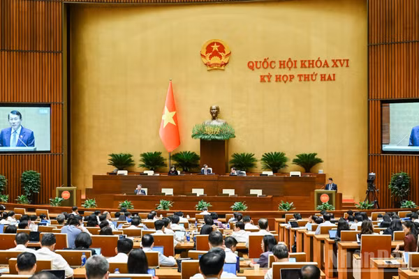 Đại tướng Lương Tam Quang, Bộ trưởng Công an trình bày Báo cáo tiếp thu, giải trình và chỉnh lý dự thảo Bộ luật Hình sự (sửa đổi) trong phiên họp chiều 17/10. (Ảnh: DUY LINH)