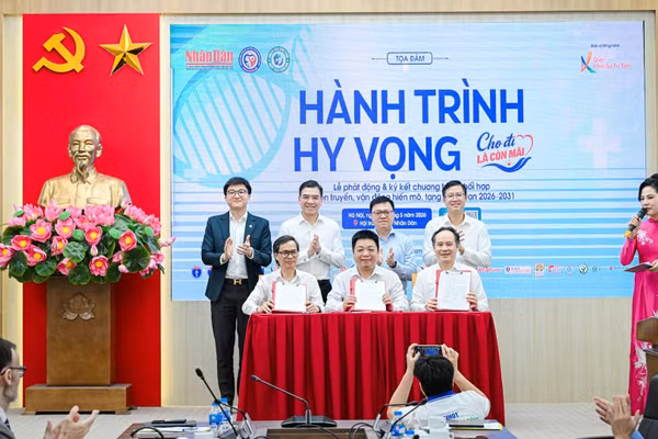 Lễ ký kết chương trình phối hợp ba bên trong việc truyền thông, vận động hiến tặng mô, tạng giai đoạn 2026-2031.