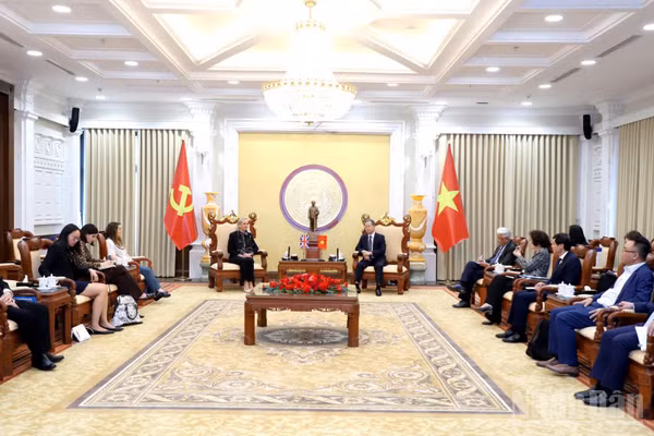 Quang cảnh buổi tiếp. (Ảnh: H.N)