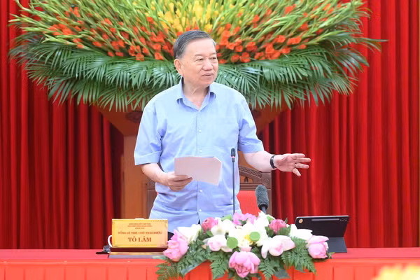 Tổng Bí thư, Chủ tịch nước Tô Lâm phát biểu tại cuộc làm việc. (Ảnh: ĐĂNG KHOA)