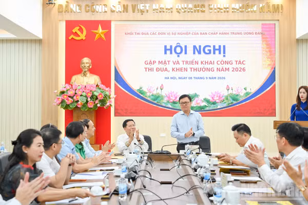 Hội nghị gặp mặt và triển khai công tác thi đua, khen thưởng năm 2026 của Khối thi đua các đơn vị sự nghiệp của Ban Chấp hành Trung ương Đảng. (Ảnh: THẾ ĐẠI)