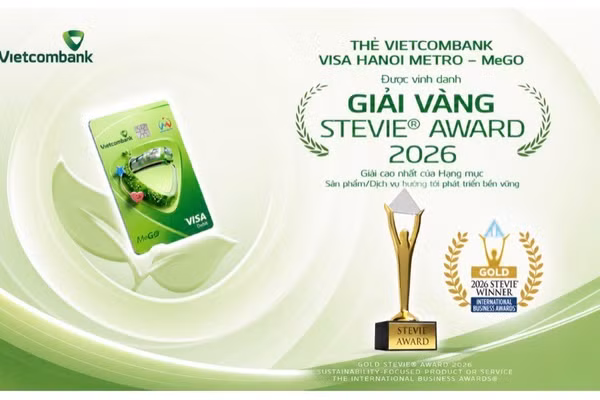 Thẻ MeGO-sản phẩm duy nhất được vinh danh tại hạng mục Sustainability-Focused Product or Service, Gold Stevie® Award 2026.