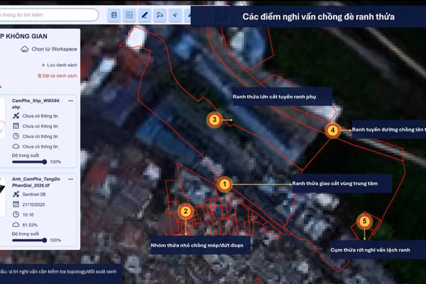 Công nghệ viễn thám và UAV hỗ trợ khoanh vùng phạm vi dữ liệu. (Ảnh: VNPT)
