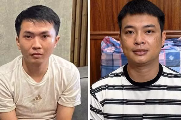 Đối tượng Nguyễn Tiến Lâm và Thái Văn Hoài. (Ảnh: Công an Thanh Hóa cung cấp)