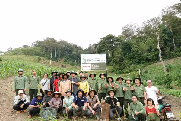 Chương trình “Rừng Xanh Lên 2026 - Phủ xanh Đại ngàn" được triển khai tại xã Krong, tỉnh Gia Lai. Ảnh: PanNature. 