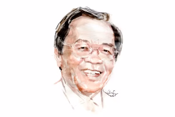 Ký họa chân dung nhà thơ Trương Đăng Dung của họa sĩ Đỗ Hoàng Tường.