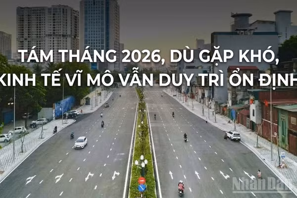 Tám tháng năm 2026, kinh tế vĩ mô ổn định, lạm phát trong tầm kiểm soát, các cân đối lớn được bảo đảm. (Ảnh có yếu tố AI)