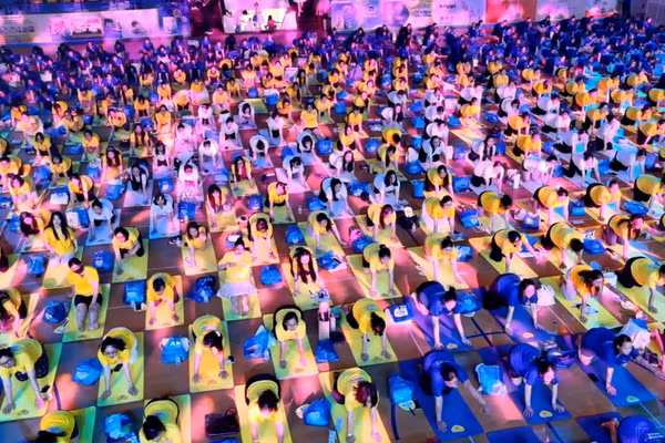 Màn đồng diễn của 700 mẹ bầu tại Festival. (Ảnh: BTC)
