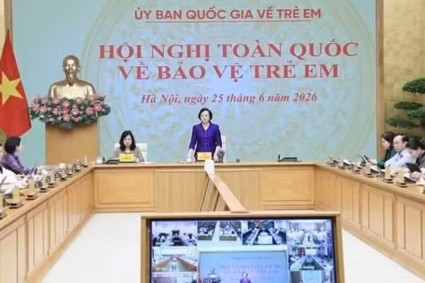 Quang cảnh Hội nghị toàn quốc về bảo vệ trẻ em, ngày 25/6/2026. (Ảnh: VGP)